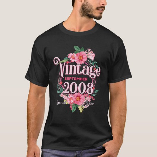 女性の誕生日生まれ2008年9月の花Bda Tシャツ (正面)