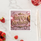 女性の誕生日豪華で優雅な贅沢な スタンダードカクテルナプキン (インサイチュ)