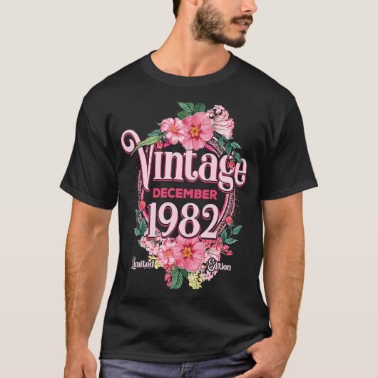 女性の誕生日1982生まれ年12月の花Bda Tシャツ (正面)