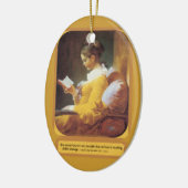 女性の読書オーナメント セラミックオーナメント (左)