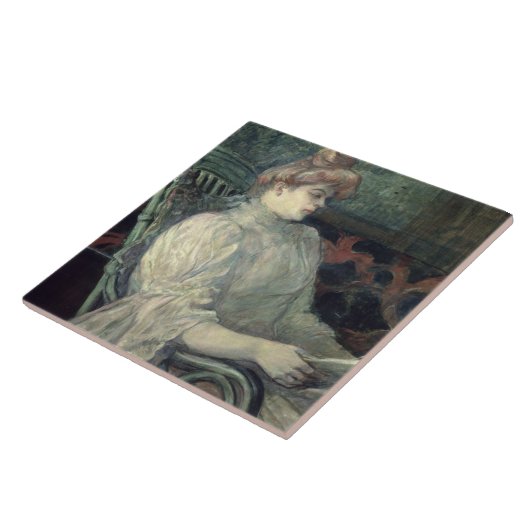 女性の読書 タイル (側面)