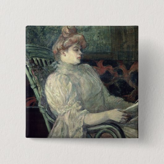 女性の読書 缶バッジ (正面)