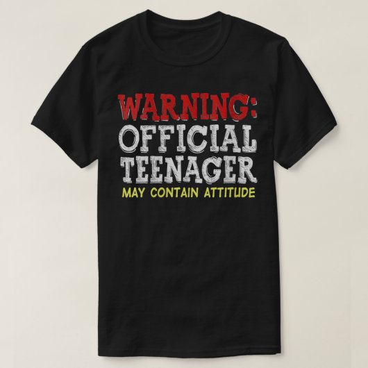 女性の警告10代の若者は13番目の姿勢を含む可能性がある Tシャツ (デザイン正面)
