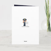 女性の警察交通警官のグリーティング追加の単語カード カード (裏面)