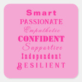 女性の質素晴らしピンク スクエアシール (正面)