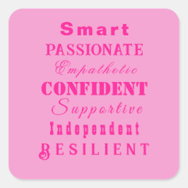女性の質素晴らしピンク スクエアシール