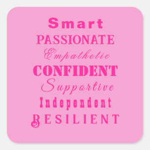 女性の質素晴らしピンク スクエアシール