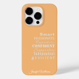 女性の質素晴らし性カスタム薄オレンジ Case-Mate iPhone 14 PROケース