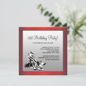 女性の赤いシマウマ 21歳の誕生日パーティー 招待状 (スタンド正面)