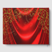 女性の赤と金の靴 真珠のバースデーゲストブック ゲストブック (裏面)