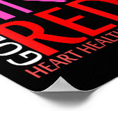 女性の赤ピンクはハートの健康のために赤くなる ポスター (角)