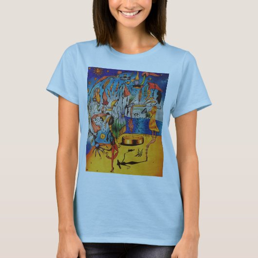 女性の超現実主義的なティー Tシャツ (正面)