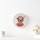 女性の身に着けているスカーフ ラウンド壁時計 (ホーム)