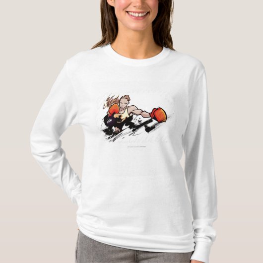 女性の身に着けているボクシンググラブ Tシャツ (正面)