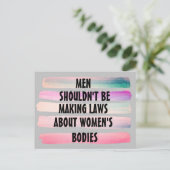女性の身体に関する法律は男性が作るべきではない ポストカード (スタンド正面)