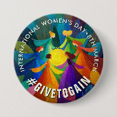 女性の輪 | 国際女性デー | IWD 缶バッジ (正面)