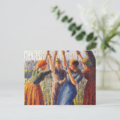 女性の農家はカミーユ・ピサロによって杭を植える ポストカード (スタンド正面)