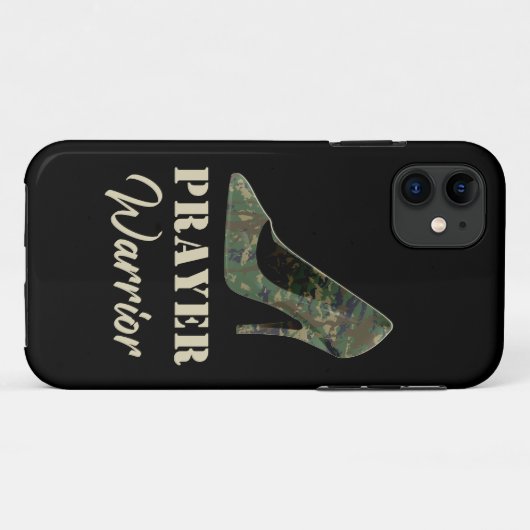 女性の迷彩柄ヒール祈りの言葉戦士の信仰クリスチャン Case-Mate iPhoneケース (裏面(横))