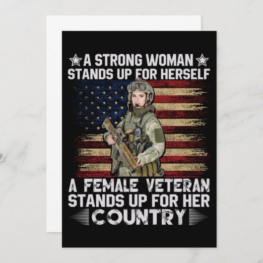 女性の退役軍人は国を支持する セーブザデート (正面/裏面)