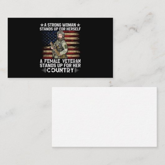 女性の退役軍人は国を支持する 名刺 (正面/裏面)