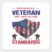 女性の退役軍人我々が標準を持っている態度を持っていない スクエアシール (正面)