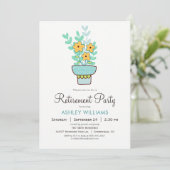 女性の退職パーティの招待状 招待状 (スタンド正面)