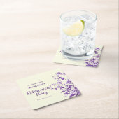 女性の退職パーティーラベンダーワイルドフラワー スクエアペーパーコースター (インサイチュ)