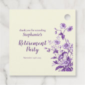女性の退職パーティーラベンダーワイルドフラワー フェイバータグ (裏面)
