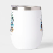 女性の退職ビーチをテーマにした水彩画 (右面)