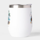 女性の退職ビーチをテーマにした水彩画 (左面)