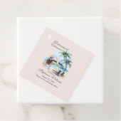 女性の退職ビーチをテーマにした水彩画 フェイバータグ (インサイチュ)