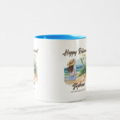 女性の退職ビーチテーマエレガント女性 ツートーンマグカップ (中央)