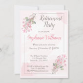 女性の退職フローラミニマルパーティー 招待状 (正面)