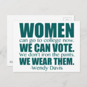 女性の進歩ウェンディ・デイビス女性解放運動引用文 ポストカード (正面/裏面)