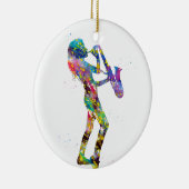 女性の遊サックス セラミックオーナメント (右)