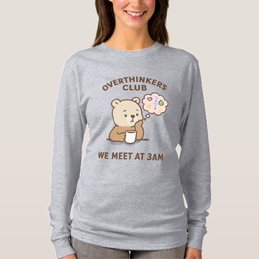 女性の過剰思考Tシャツ | 午前3時の思考クラブ シャツ (正面)