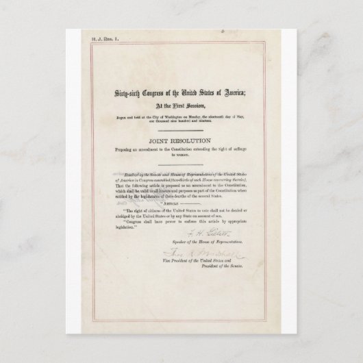 女性の選挙権 – 第19回改正 ポストカード (正面)