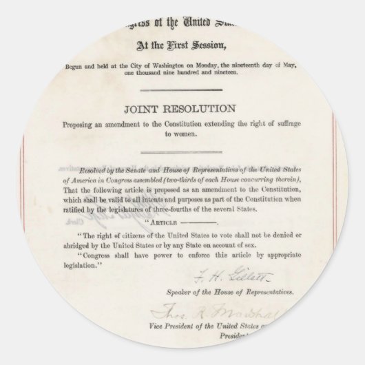 女性の選挙権 – 第19回改正 ラウンドシール (正面)