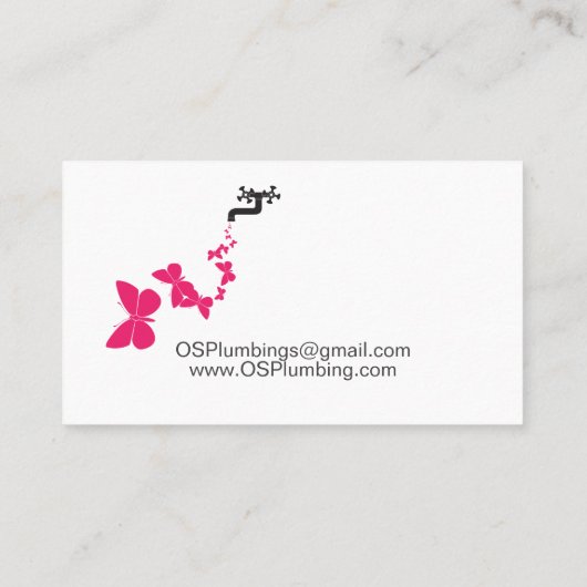 女性の配管工 名刺 (裏面)