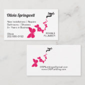 女性の配管工 名刺 (正面/裏面)