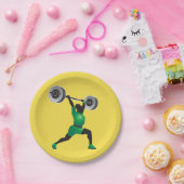 女性の重量挙げの紙皿 ペーパープレート (パーティー)