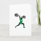 女性の重量挙げグリーティングカード カード (正面)