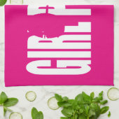 女性の重量挙げモチベーション – ガールパワー キッチンタオル (折り畳み)