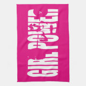 女性の重量挙げモチベーション – ガールパワー キッチンタオル (縦)