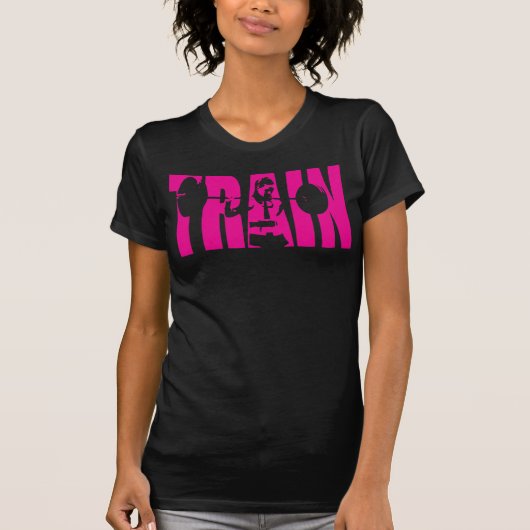 女性の重量挙げモチベーション – TRAIN Tシャツ (正面)