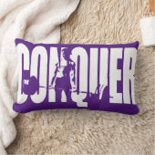 女性の重量挙げ動機 – 征服 ランバークッション (ブランケット)