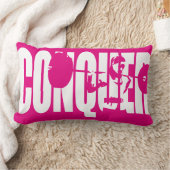 女性の重量挙げ動機 – 征服 ランバークッション (ブランケット)