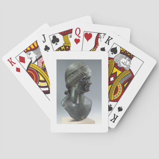 女性の銅の頭、時に馬と識別される トランプ (裏面)