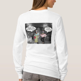 女性の長い袖ティー。ハッピーバースデー牛とja tシャツ