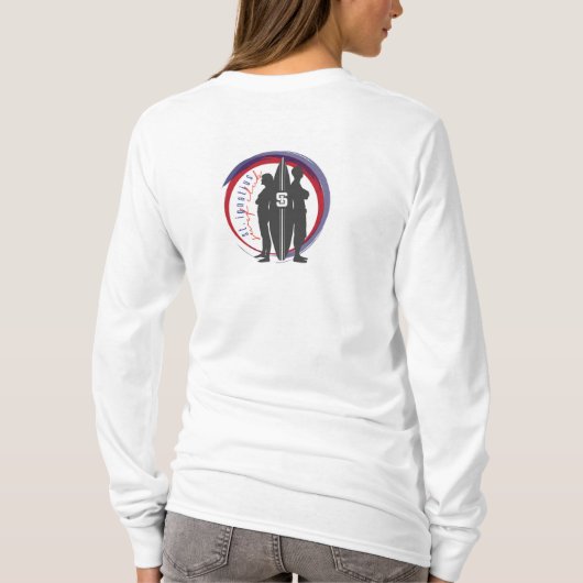 女性の長い袖 Tシャツ (裏面)